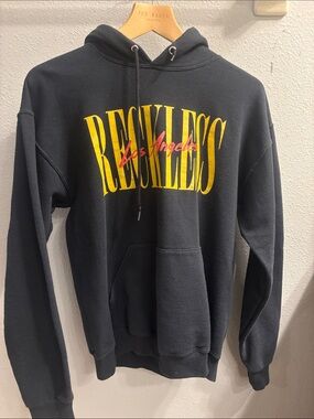 Reckless Los Angeles Black Hoodie with Yellow & Pink Graphics